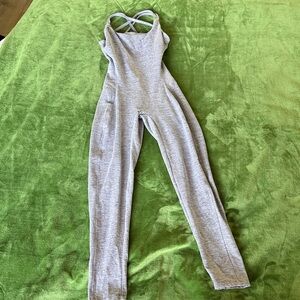 Stylish Heather Gray Women's sport Jumpsuit excellent condition